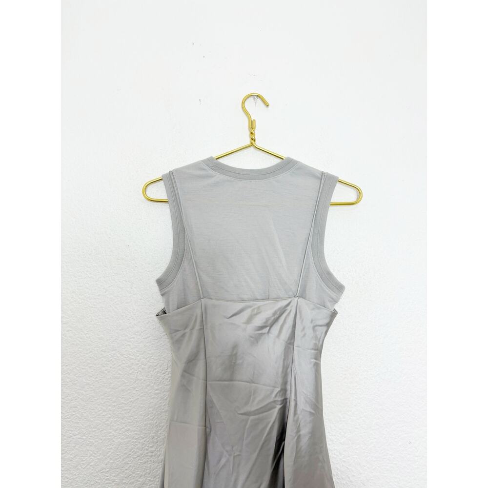 NWT Zara Silver Satin Layered Slip Maxi Dress Size Medium Quiet Luxury 3039/002 - Picture 12 of 15